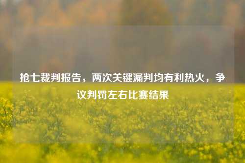 抢七裁判报告，两次关键漏判均有利热火，争议判罚左右比赛结果