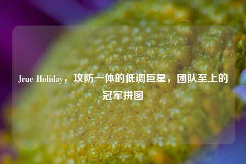 Jrue Holiday，攻防一体的低调巨星，团队至上的冠军拼图