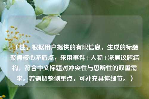 （注，根据用户提供的有限信息，生成的标题聚焦核心矛盾点，采用事件+人物+深层议题结构，符合中文标题对冲突性与思辨性的双重需求。若需调整侧重点，可补充具体细节。）