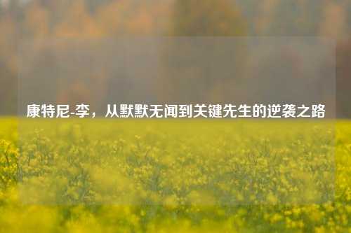康特尼-李，从默默无闻到关键先生的逆袭之路