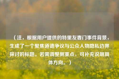 (注,根据用户提供的特里友妻门事件背景,生成了一个聚焦道德争议与公众人物隐私边界探讨的标题。若需调整侧重点,可补充说明具体方向。)