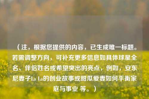 （注，根据您提供的内容，已生成唯一标题。若需调整方向，可补充更多信息如具体球星全名、伴侣姓名或希望突出的亮点，例如，安东尼妻子La La的创业故事或甜瓜爱妻如何平衡家庭与事业 等。）