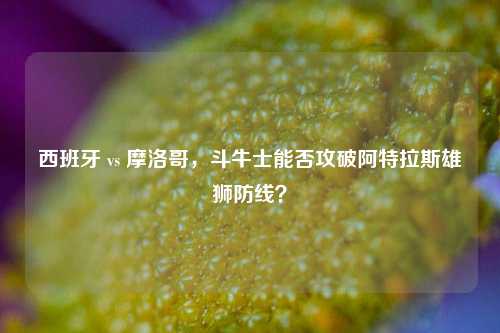 西班牙 vs 摩洛哥，斗牛士能否攻破阿特拉斯雄狮防线？