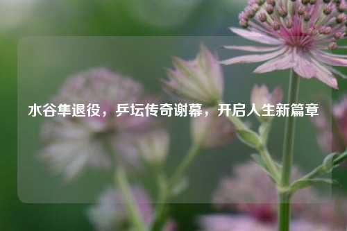 水谷隼退役,乒坛传奇谢幕,开启人生新篇章