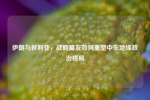 伊朗与叙利亚,战略盟友如何重塑中东地缘政治格局