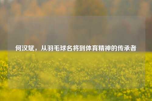何汉斌，从羽毛球名将到体育精神的传承者